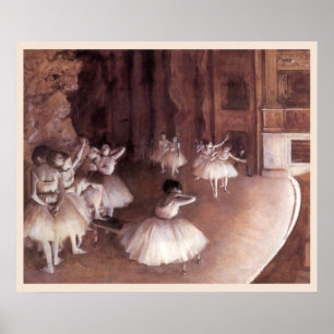 Balletrepetitie op het toneel door Edgar Degas Poster