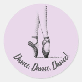 Balletschoentjes - Dansthema - Gepersonaliseerd Li Ronde Sticker
