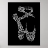 Balletschoentypografie zwart-wit poster (Voorkant)