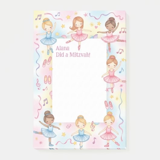 Balletthema Ballerina Dancer gepersonaliseerde mit Post-it® Notes (Voorkant)