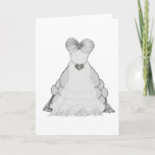 Ballgown bruiloft jurk wenskaart kaart