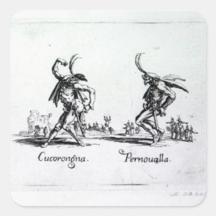 Balli de Sfessania, c.1622 Vierkante Sticker