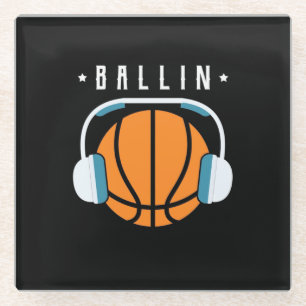 Ballin Basketball Art Glazen Onderzetter