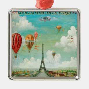 Balloing over Parijs Metalen Ornament