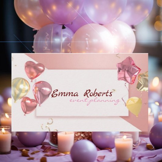 Balloirs blancs roses Carte de visite moderne