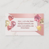 Balloirs blancs roses Carte de visite moderne (Dos)