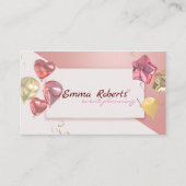 Balloirs blancs roses Carte de visite moderne (Devant)