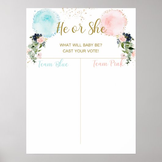 Balloirs Poster votre vote, bébé ou garçon Poster (Devant)