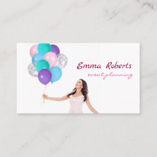 Balloirs rose et blanc Carte de visite moderne