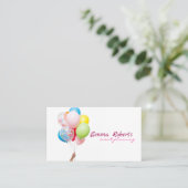 Balloirs rose et blanc Carte de visite moderne (Debout devant)