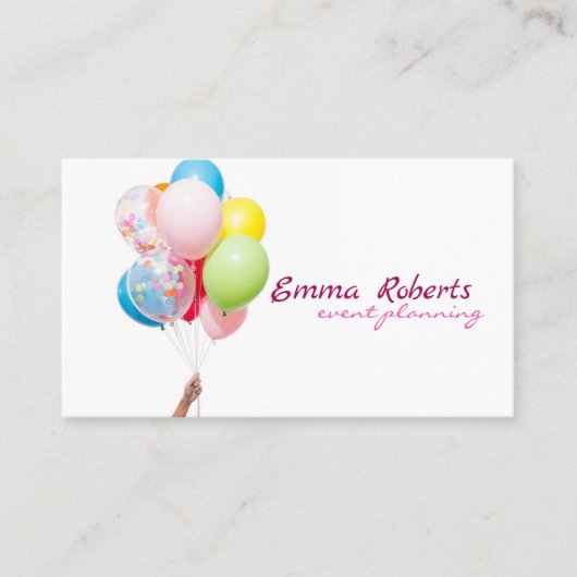 Balloirs rose et blanc Carte de visite moderne (Devant)