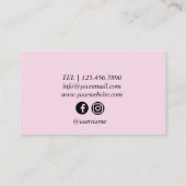 Balloirs rose et blanc Carte de visite moderne (Dos)