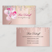 Balloirs rose et blanc Carte de visite moderne (Devant / Derrière)