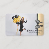 Balloirs rose et blanc Carte de visite moderne (Devant)