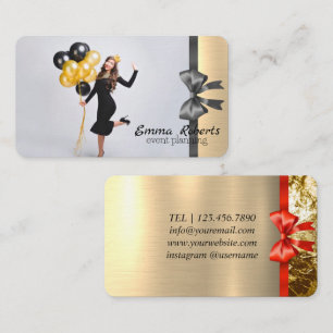 Balloirs rose et blanc Carte de visite moderne