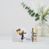 Balloirs rose et blanc Carte de visite moderne (Debout devant)