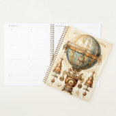 Ballon à air chaud bleu vapeur vintage (3) (Devant avec enveloppe)