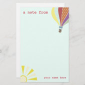 Ballon à air chaud et papeterie de Sun (Devant / Derrière)