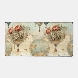 Ballon à Air Chaud Pivoine Vintage Carte Antique