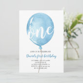 Ballon Baby Boy 1st Birthday Kaart (Staand voorkant)