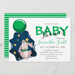 Ballon Baby shower Rabbit Invitation Aankondiging