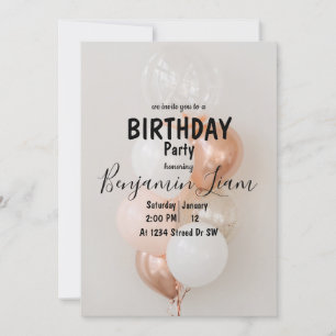 Ballon Birthday Invitation Kaart
