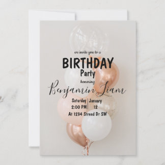Ballon Birthday Invitation Kaart
