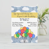 Ballon Birthday Invitation Kaart (Staand voorkant)