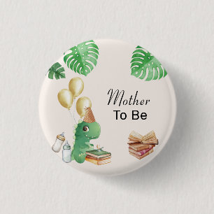 Ballon Boek Moeder Wordt Dino Thema Baby Shower Ronde Button 3,2 Cm