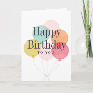 Ballon bos gelukkige verjaardag gevouwen groet kaart