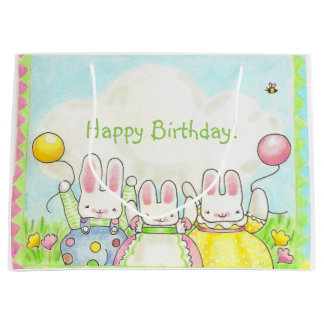 Ballon Bunnies Gift Bag Large Cadeautasje