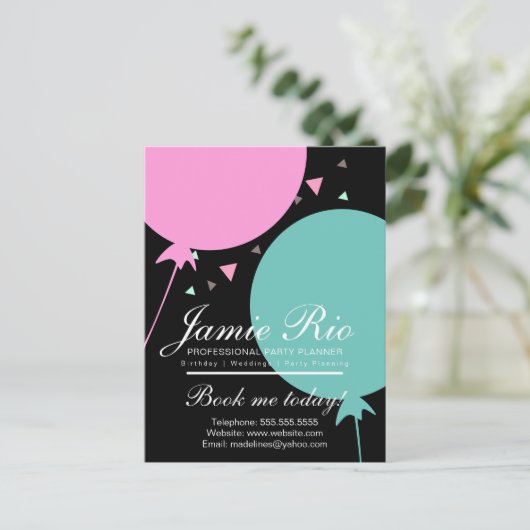 Ballon Confetti voor geboorteplanning van feestdag Briefkaart (Staand voorkant)