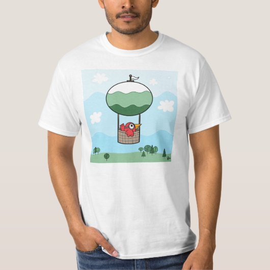 Ballon d'air chaud d'oiseau - T-shirt de base (Devant)