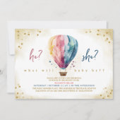 Ballon dat hij of zij Baby shower openbaart Kaart (Voorkant)