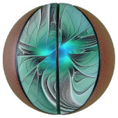 Ballon De Basket Abstrait De Bleu, Art Fractal Moderne (Vertical)