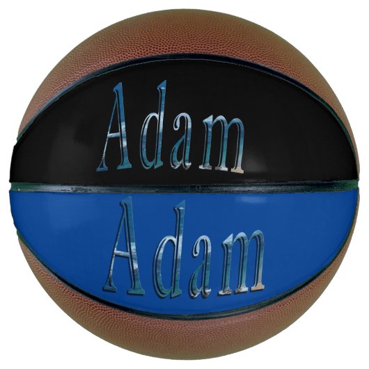 Ballon De Basket Adam Nom Fabriqué Avec Une Image De Plage (Devant)
