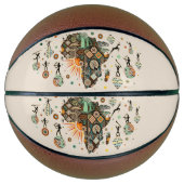 Ballon De Basket Africa Map Decorative Tribal Elements Pattern (Devant)