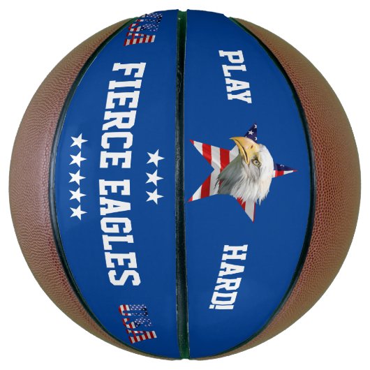Ballon De Basket Aigle à chaume, Drapeau américain, Étoile (Vertical)