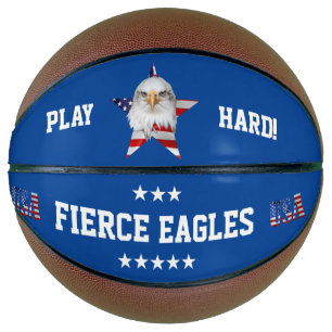 Ballon De Basket Aigle à tête blanche, Drapeau américain, Étoile