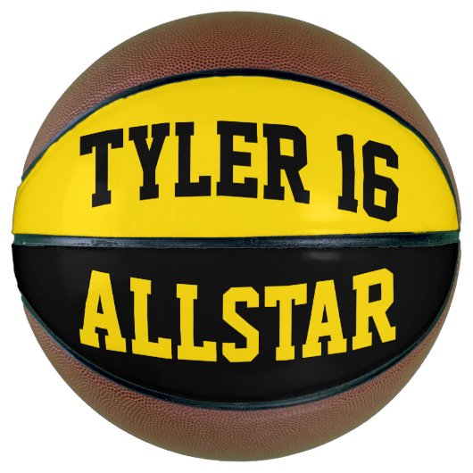 Ballon De Basket Allstar Black et Daylow Yellow (Devant)