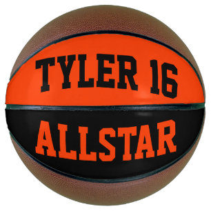 Ballon De Basket Allstar Black et Orange Personnaliser