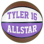 Ballon De Basket Allstar Clair violet et blanc (Devant)