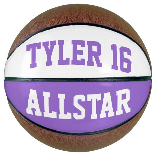 Ballon De Basket Allstar Clair violet et blanc (Devant)