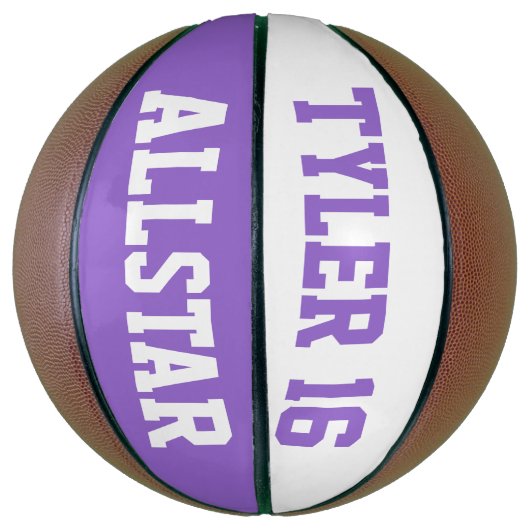 Ballon De Basket Allstar Clair violet et blanc (Vertical)