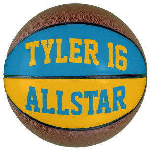 Ballon De Basket Allstar Lt Blue et Gold