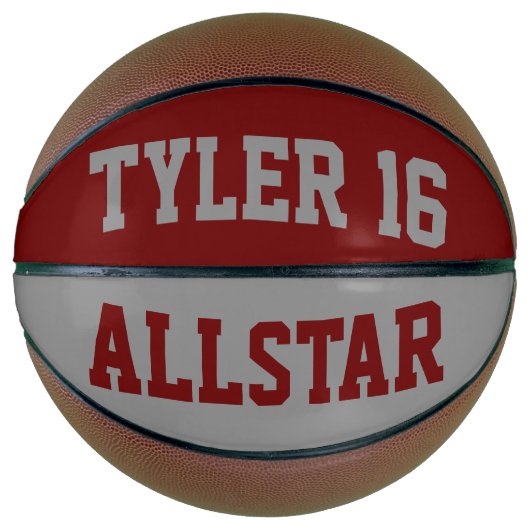 Ballon De Basket Allstar Red et Grey (Devant)
