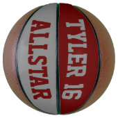 Ballon De Basket Allstar Red et Grey (Vertical)