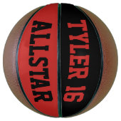 Ballon De Basket Allstar Rouge et Noir (Vertical)