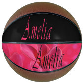 Ballon De Basket Amelia, nom de fille, logo, basketball de taille r (Devant)