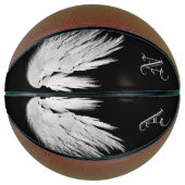 Ballon De Basket ANGEL WINGS Black Custom Monogramme (Devant)